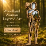 Caveman SVG 3D Layered Silhouette, Barbarian Neanderthal, Laser Cut 8 Layer Primitive Man