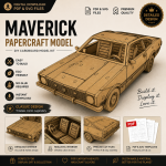 Ford Maverick Papercraft Template SVG PDF | DIY Cardboard Car Model Kit | Printable 3D Paper Craft | Instant Download