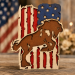 American Flag Horse SVG, 3D Layered - Image 2