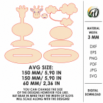 3D Baby Stats Stand Decor Laser Cut Bundle, Newborn Birth Details SVG, Baby Keepsake CNC Template, DXF PDF EPS - Image 3