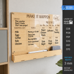 Acrylic Wall Planner Laser Cut Bundle, Dry Erase Calendar SVG, Family Command Center CNC Template, DXF PDF EPS - Image 13