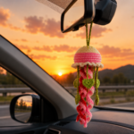 Heart Leaves Jellyfish Crochet Pattern PDF, Car Mirror Hanging Charm, Rear View Mirror Decor, Cute Amigurumi Gift - Image 5
