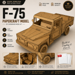 Ford F-75 Papercraft Template SVG PDF | DIY Cardboard Pickup Truck Model | Printable 3D Paper Craft | Instant Download