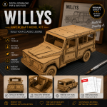 Willys Wagon Papercraft Template SVG PDF | Cardboard Off-Road Vehicle Model Kit | DIY Paper Car | Instant Download
