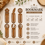 Bookmark SVG Bundle | 6 Laser Cut Bookmark Designs | SVG DXF EPS PNG Digital Download