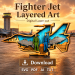 Airplane SVG 3D Layered Silhouette, Aviation Travel Cut File