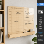 Acrylic Wall Planner Laser Cut Bundle, Dry Erase Calendar SVG, Family Command Center CNC Template, DXF PDF EPS - Image 2