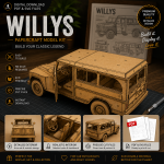 Willys Wagon Papercraft Template SVG PDF | Cardboard Off-Road Vehicle Model Kit | DIY Paper Car | Instant Download - Image 2