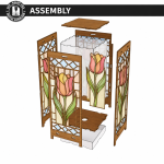 Stained Glass Floor Lamp Laser Cut Bundle, Decorative Lamp SVG, Wooden Floor Light CNC Template, DXF PDF EPS Files - Image 8