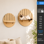 Cat Wall Shelves Laser Cut Bundle, Pet Climbing Shelf SVG, Cat Furniture CNC Template, DXF PDF EPS Files - Image 3