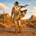 Cowboy SVG 3D Layered Silhouette, Western Rider Cut File, Laser Cut 9 Layer - Image 3