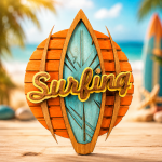 Surfboard SVG 3D Layered Beach Silhouette, Summer Ocean Cut File - Image 2