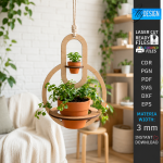 Hanging Plant Pot Holder Laser Cut Bundle, Macrame Style Planter SVG, Wall Plant Hanger CNC Template, DXF PDF EPS - Image 13
