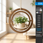 Hanging Plant Pot Holder Laser Cut Bundle, Macrame Style Planter SVG, Wall Plant Hanger CNC Template, DXF PDF EPS - Image 14