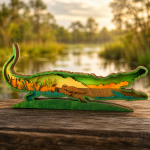 Alligator SVG 3D Layered Silhouette, Crocodile Cut File, Laser Cut - Image 2