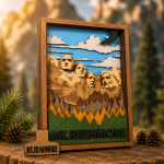 Mount Rushmore SVG 3D National Landmark, 9 Layers US President Cut File - Image 3