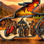 Motorcycle SVG, 3D Layered Biker, Chopper Laser File - Image 4