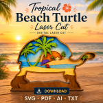 Sea Turtle SVG 3D Layered Mandala, Ocean Animal Cut File, Glowforge Laser Cut