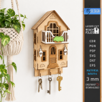 House Shaped Organizer Laser Cut Bundle, Wooden Home Storage Box SVG, Desk Organizer CNC Template, DXF PDF EPS Files - Image 7