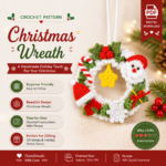 Christmas Wreath Crochet Pattern PDF, Holiday Ornament Amigurumi Tutorial, Xmas Decor Crochet Pattern, Festive Home Decor