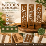 Laser Cut Wooden Bookmarks SVG Bundle | Nature Bookmark Designs | Glowforge File | Cricut Laser SVG | Instant Digital Download