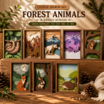 Forest Animals Layered Shadow Box Bundle SVG | Woodland Animal Laser Cut Files | Sloth Deer Bear Unicorn Fox Rabbit Hedgehog Glowforge CNC