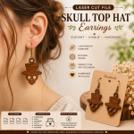 SKULL TOP HAT EARRINGS SVG BUNDLE