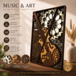 6 Layer Mandala Violin 3D Multilayer Wooden Wall Art Engraved Laser Cut File, Decoration Ornament Glowforge Make, Svg Dxf Ai Download File - Image 2