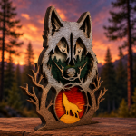 Wolf SVG 3D Layered Mandala, Woodland Animal Cut File, Glowforge Laser Cut Multilayer - Image 3