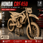 CRF450 Dirt Bike 3D Wooden Model Kit SVG | Laser Cut Motorcycle Puzzle | DIY CNC MDF Template | Digital Download
