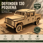 Defender 130 Pequena DIY Laser Cut Wooden Model Kit | MDF 3D Puzzle Pickup Truck | Digital Files for Laser Cutting | CNC SVG DXF AI PDF