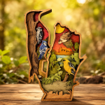 Woodpecker SVG 3D Layered Mandala, Bird Cut File, Glowforge Laser Cut 7 Layer - Image 2