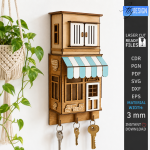House Shaped Organizer Laser Cut Bundle, Wooden Home Storage Box SVG, Desk Organizer CNC Template, DXF PDF EPS Files - Image 10