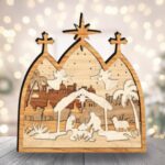 10+ Nativity Designs Bundle SVG | 3D Multilayer Wooden Laser Cut Files | Christmas Nativity Scene Glowforge Xtool Download - Image 9