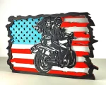 American Flag Motorcycle SVG, 3D Layered Patriotic Biker Laser File, Digital Download - Image 4