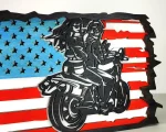 American Flag Motorcycle SVG, 3D Layered Patriotic Biker Laser File, Digital Download - Image 3