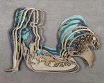 Mermaid SVG 3D Layered Silhouette, Ocean Fantasy Cut File, Glowforge Laser Cut 6 Layer - Image 5