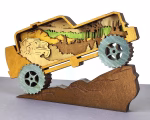 Off Road Vehicle SVG 3D Layered Silhouette, Monster Truck Cut File - Image 4