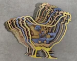 Chicken SVG 3D Layered Mandala, Farmhouse Animal Cut File, Glowforge Laser Cut Multi Layer Plywood - Image 5