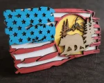 Bear American Flag, 3D Layered SVG, Glowforge Laser Cut - Image 3