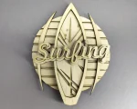 Surfboard SVG 3D Layered Beach Silhouette, Summer Ocean Cut File - Image 3