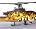 Helicopter SVG, 3D Layered Airplane, Aviation Laser File, Glowforge Cut File - Image 4