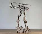 Military Chopper SVG 3D Layered Silhouette, Army Helicopter Cut File, Laser Cut 6 Layer - Image 4