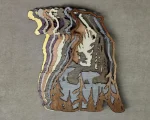 Grizzly Bear SVG 3D Layered Mandala, Woodland Animal Cut File, Glowforge Laser Cut 8 Layer - Image 5
