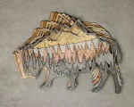 Bison SVG 3D Layered Mandala, Buffalo Animal Cut File, Glowforge Laser Cut 7 Layer Plywood Forest Mountain - Image 5