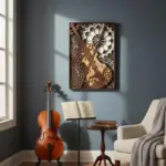 6 Layer Mandala Violin 3D Multilayer Wooden Wall Art Engraved Laser Cut File, Decoration Ornament Glowforge Make, Svg Dxf Ai Download File - Image 3
