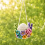 Car Hanging Crochet Pattern PDF, Easter Egg Flower Pot, Car Mirror Charm, Flower Basket Crochet Pattern, Spring Decor - Image 7