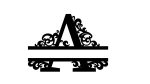 Split Letter Monogram Swirls: Laser Cut Files (SVG, PDF, CDR) - Image 3