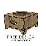 Laser Cut Cat Bowl Holder SVG DXF CDR (Digital Product)