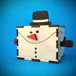Christmas Snowman Box Laser Cut Files: SVG, PDF, CDR (Digital Product)
